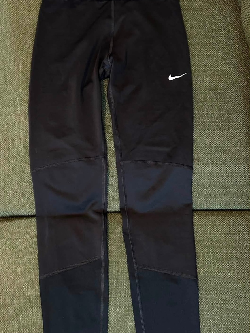 Nike Kids Black Leggings with White Swoosh